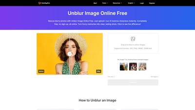 Unblur Image Online Free AI Tool